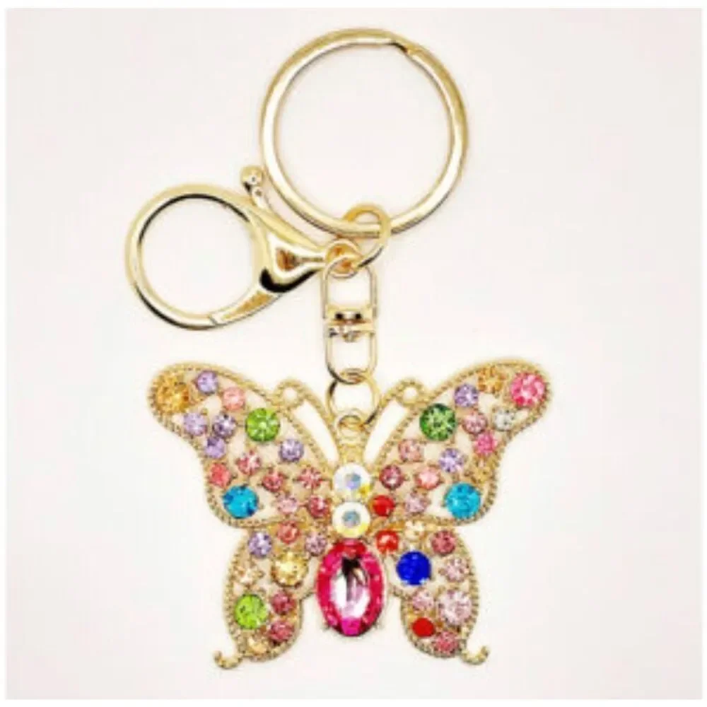 Multicolored Butterfly Keychain